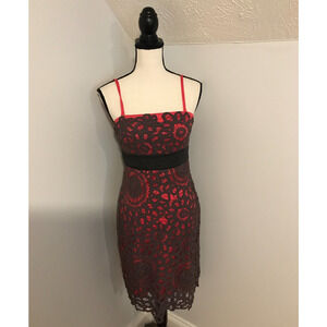 Anthropologie Floreat Sunrise and Midnight Gray/Pink Dress - Size 2